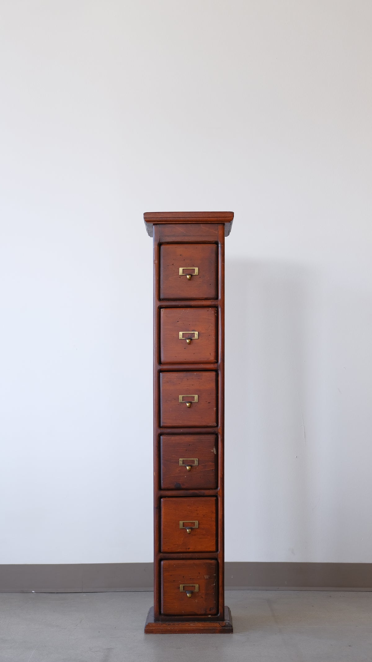 Vintage Folk Art Six-Drawer Card Catalog