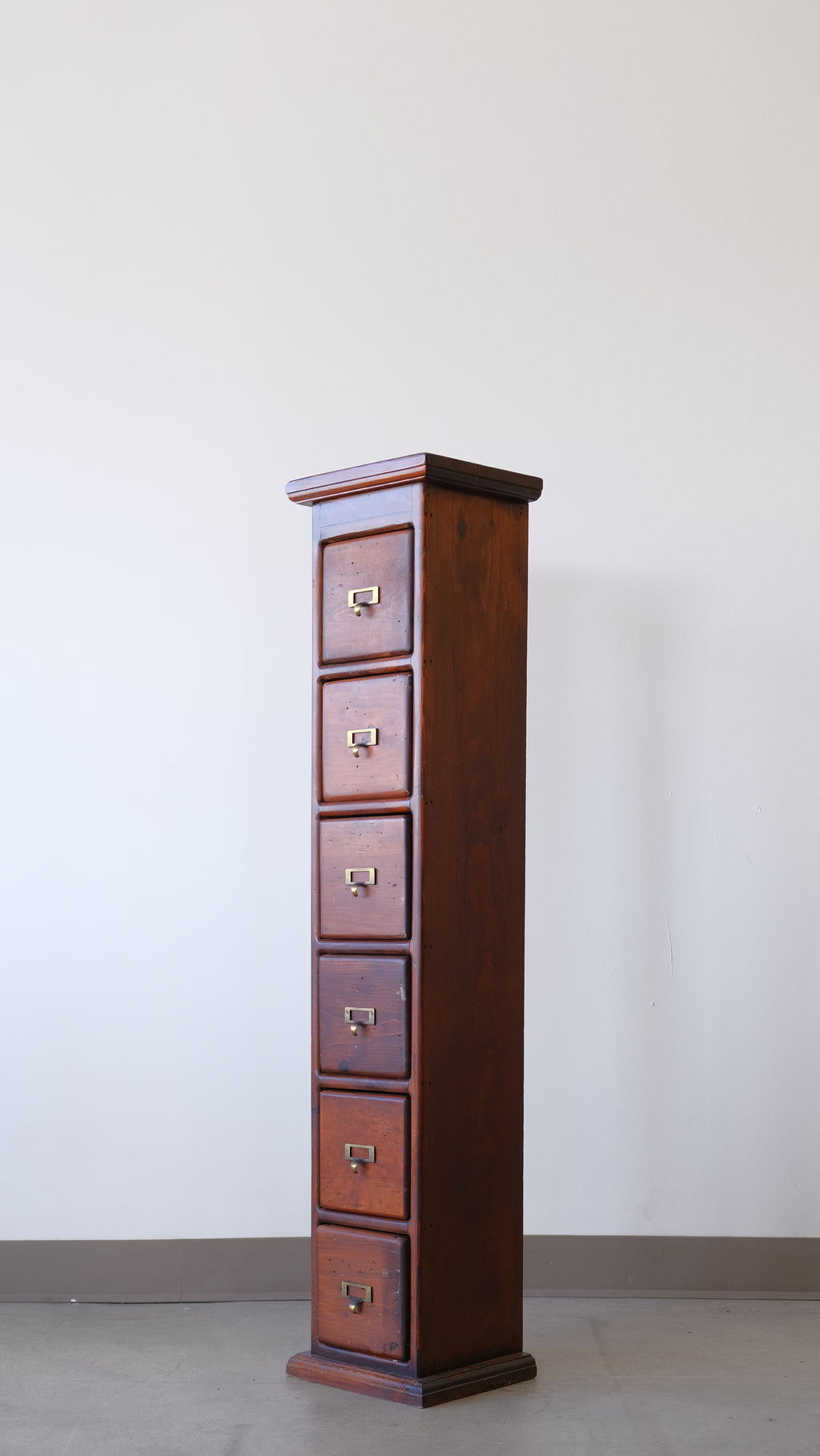 Vintage Folk Art Six-Drawer Card Catalog