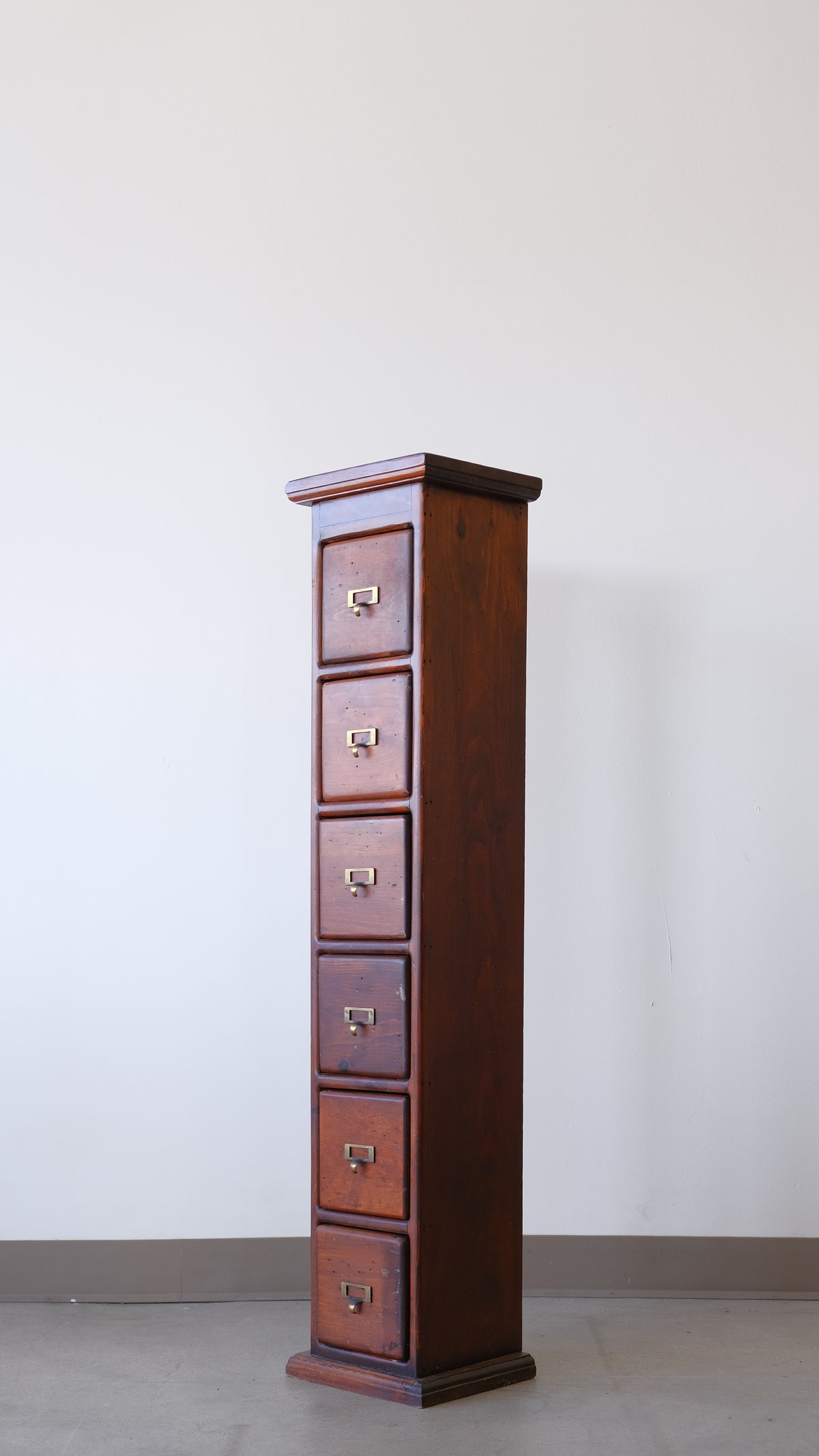 Vintage Folk Art Six-Drawer Card Catalog