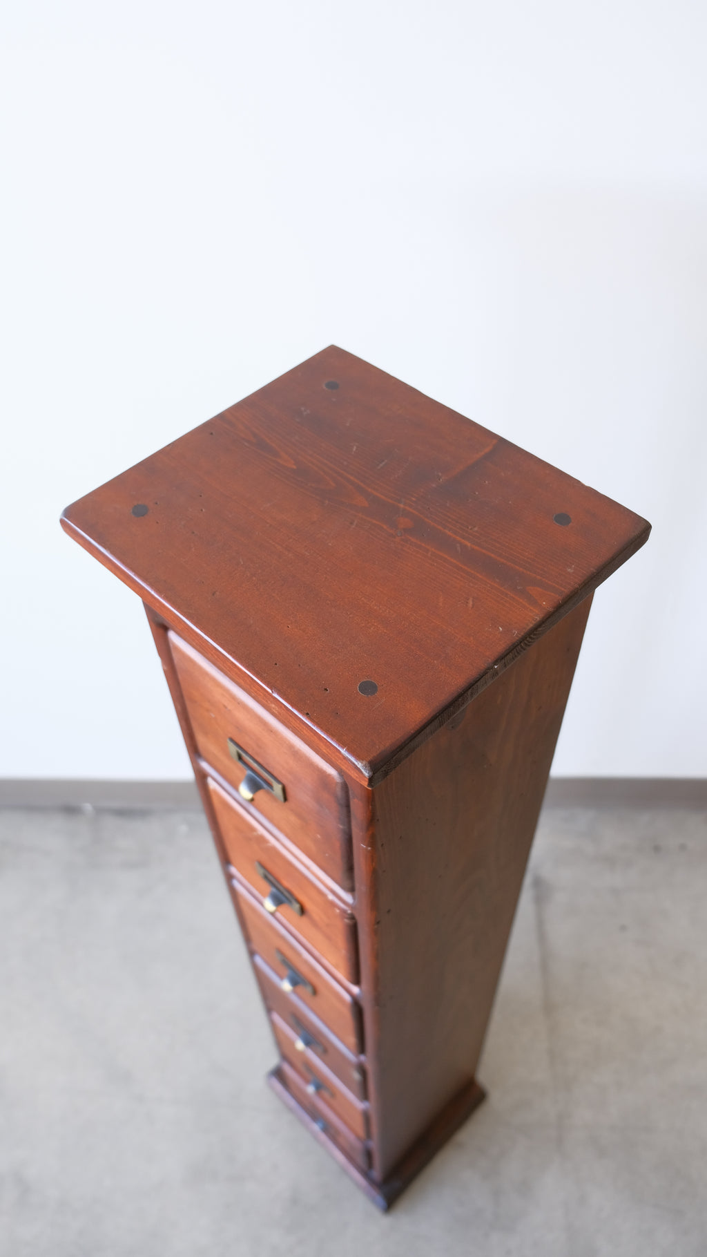 Vintage Folk Art Six-Drawer Card Catalog