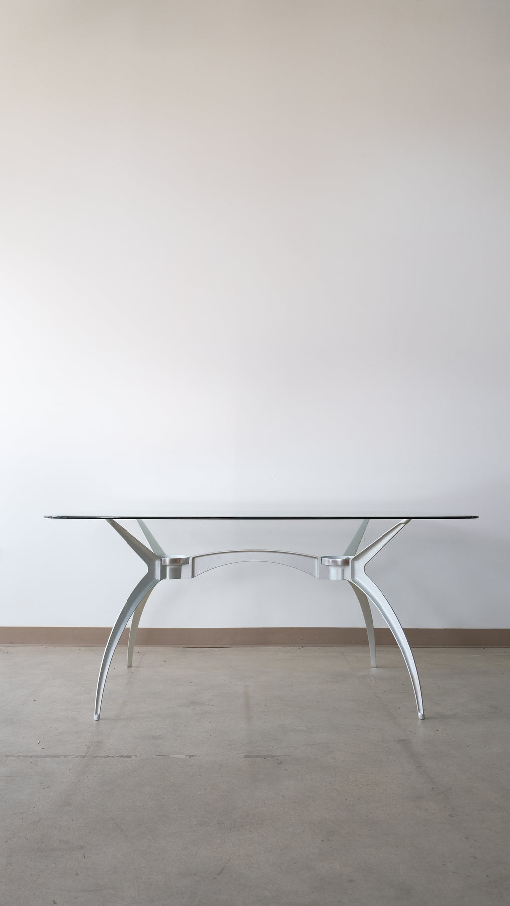 Sculpted Aluminum & Glass Spider Table