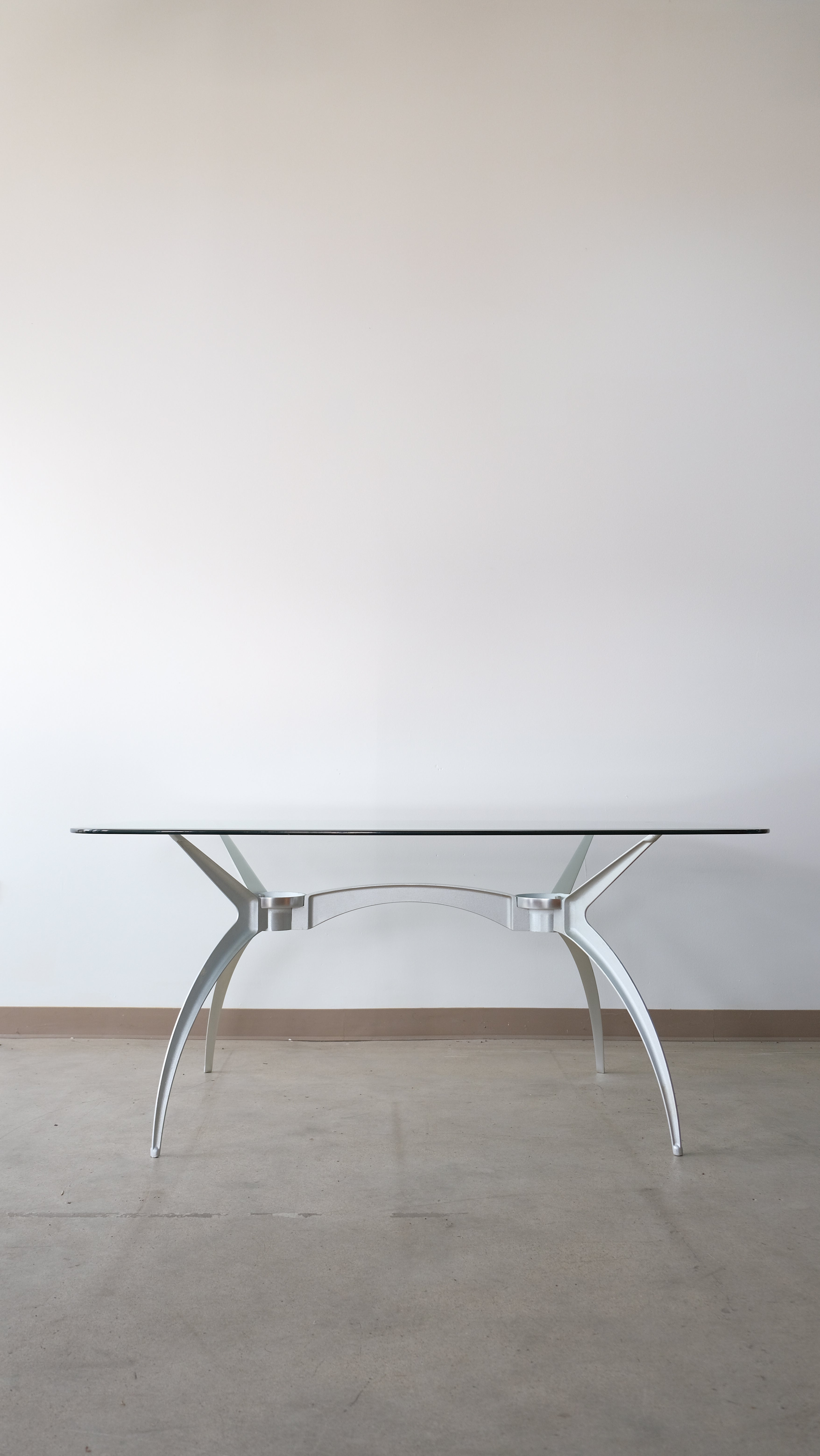 Sculpted Aluminum & Glass Spider Table