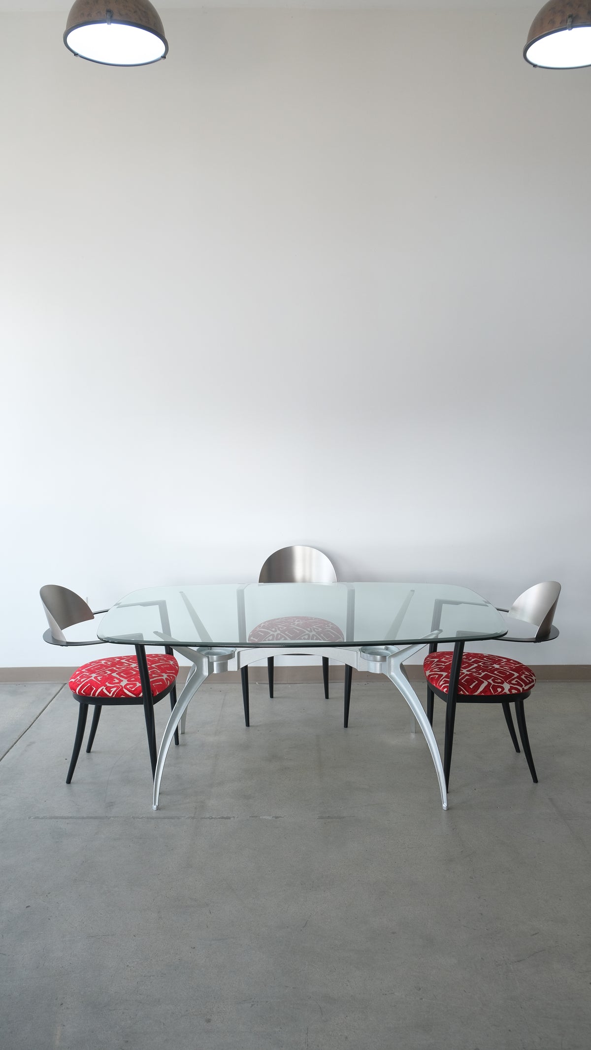 Sculpted Aluminum & Glass Spider Table