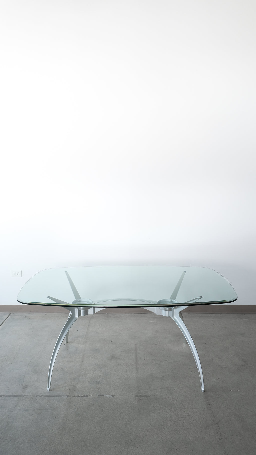 Sculpted Aluminum & Glass Spider Table