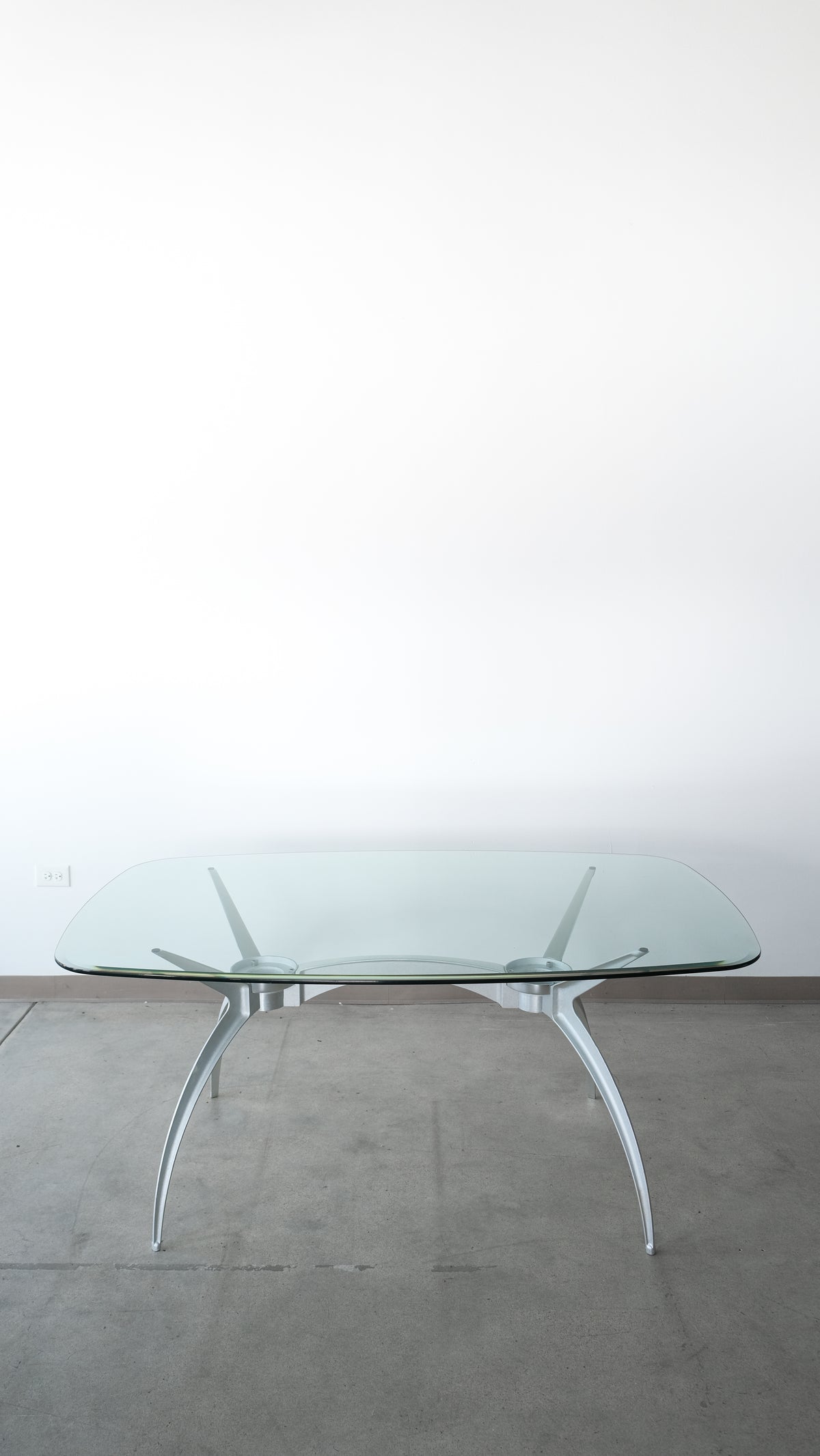 Sculpted Aluminum & Glass Spider Table