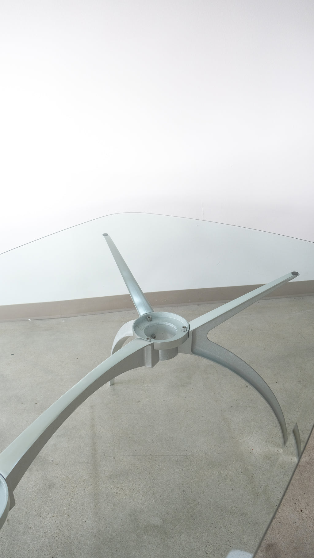 Sculpted Aluminum & Glass Spider Table