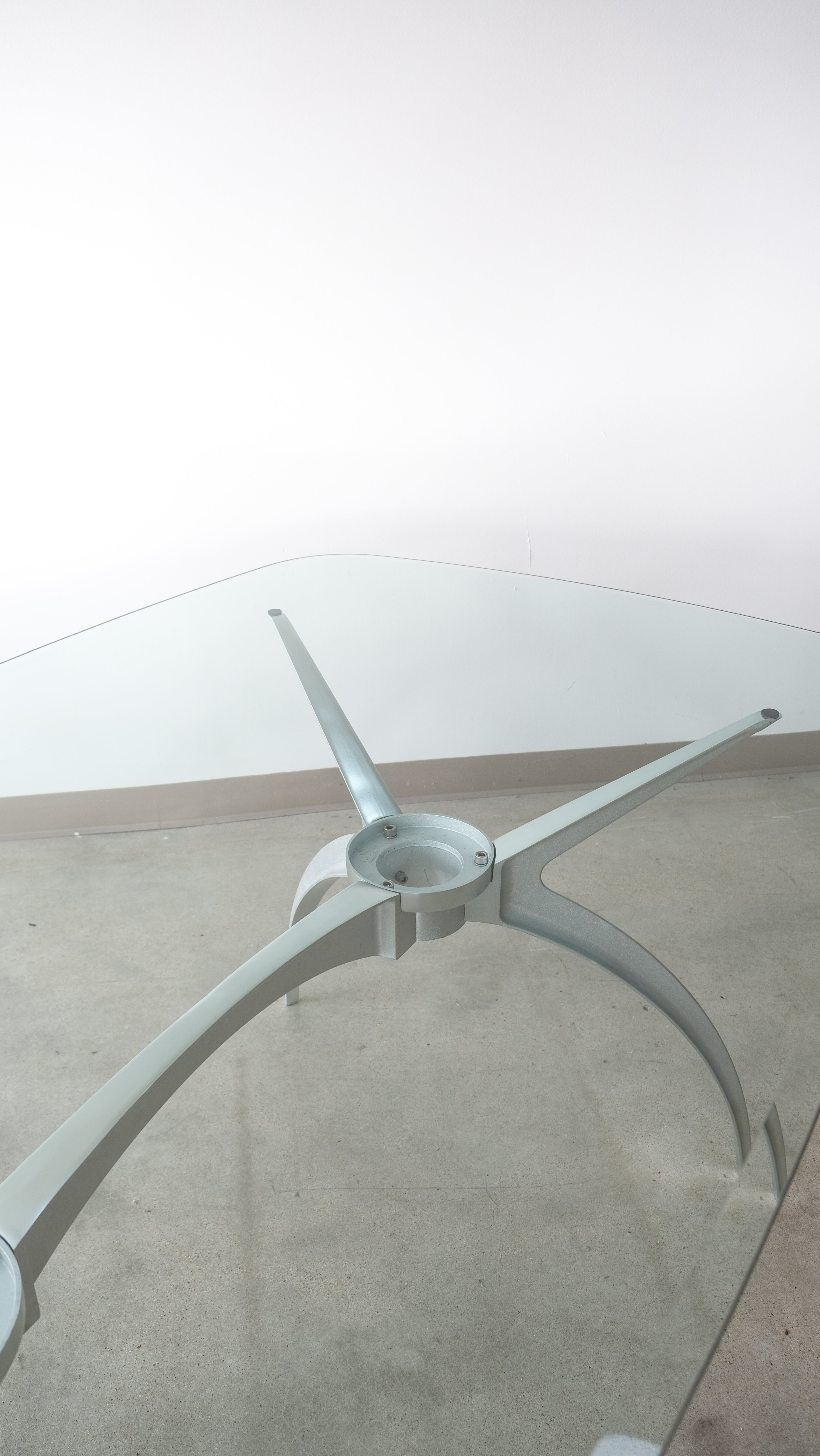 Sculpted Aluminum & Glass Spider Table