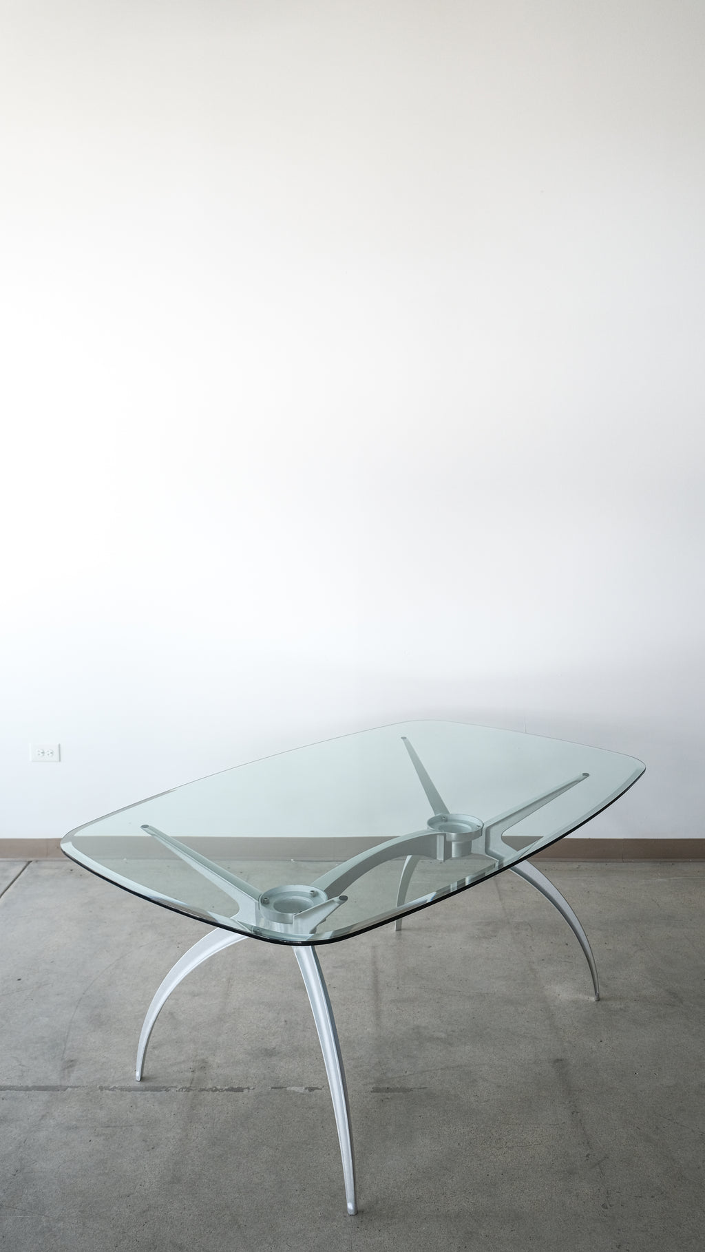 Sculpted Aluminum & Glass Spider Table