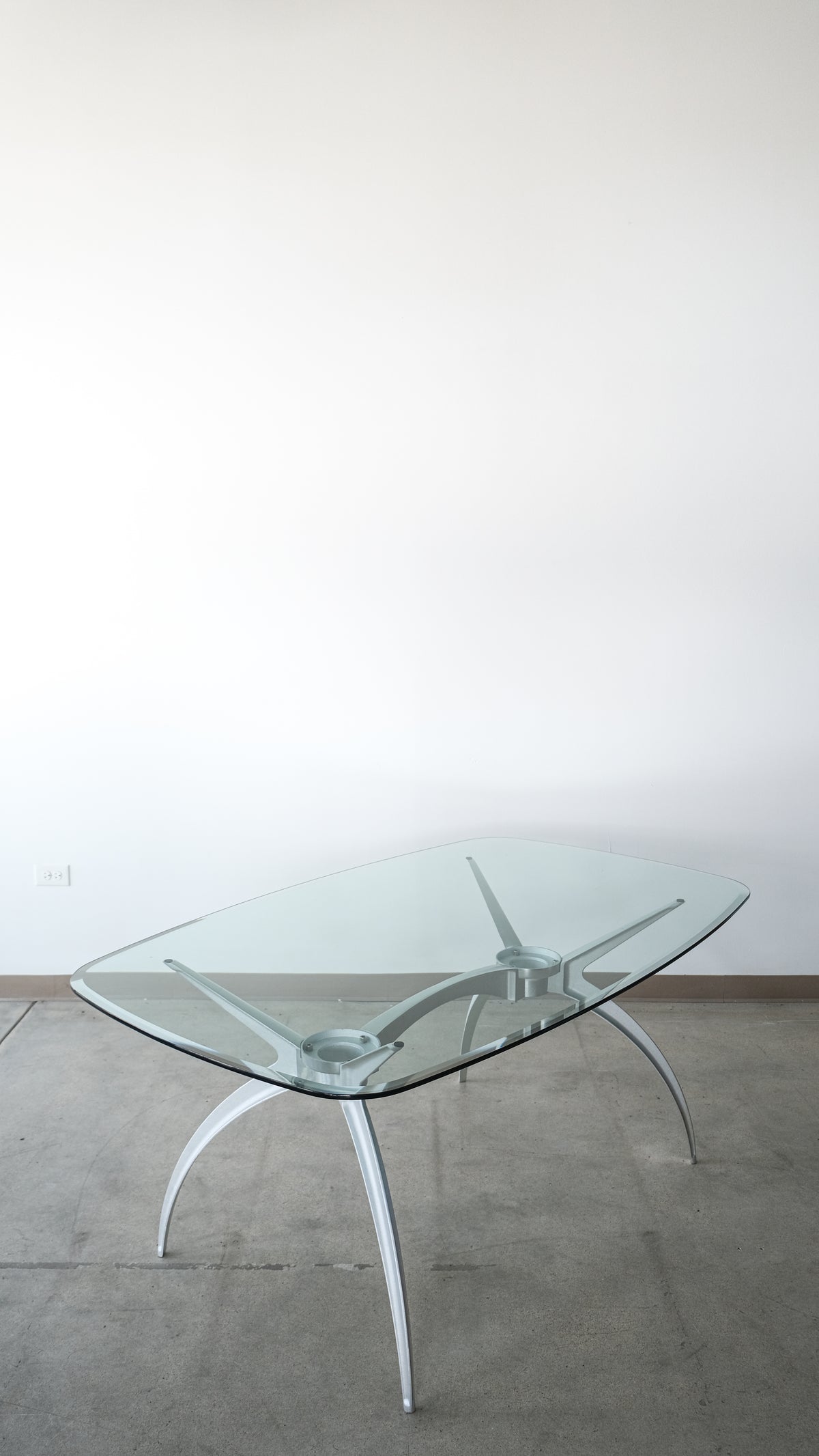 Sculpted Aluminum & Glass Spider Table